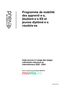 thumbnail of Vade-mecum stages mobilité
